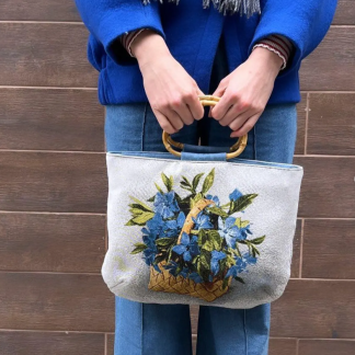 Гобеленова сумка з синіми квітами