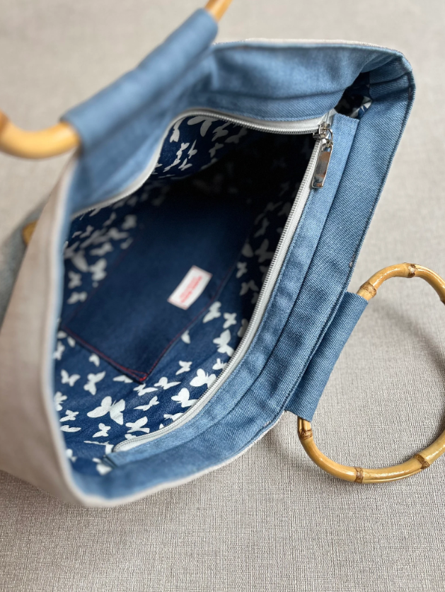 Гобеленова сумка з синіми квітами - Зображення 3