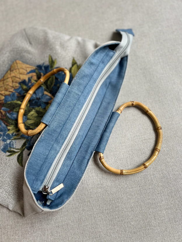 Гобеленова сумка з синіми квітами - Зображення 4