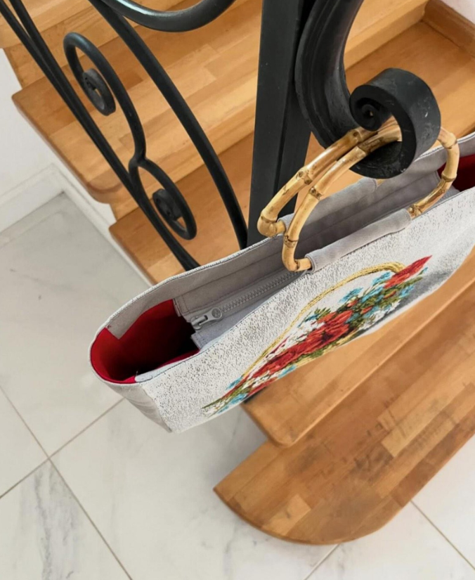 Гобеленова сумка з маками та ромашками - Зображення 3